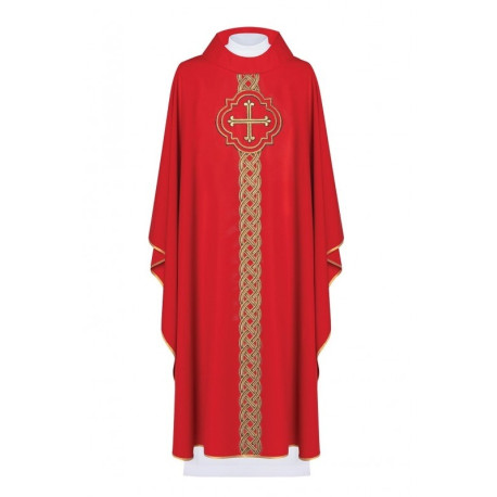 Chasuble brodée Croix - rouge (H170)