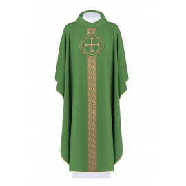 Chasuble brodée Croix - vert (H172)