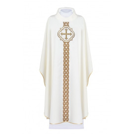 Chasuble Croix brodée - écru (H173)