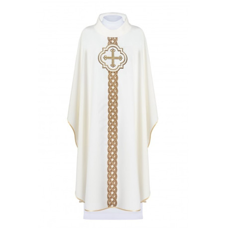 Chasuble Croix brodée - écru (H173)