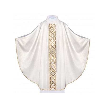 Chasuble Croix brodée - écru (H175)