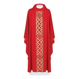 Chasuble Croix brodée - rouge (H176)