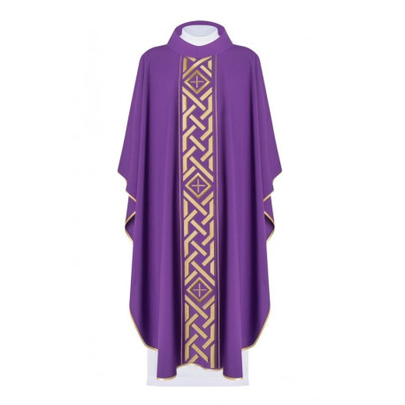 Chasuble Croix brodée - violet (H177)