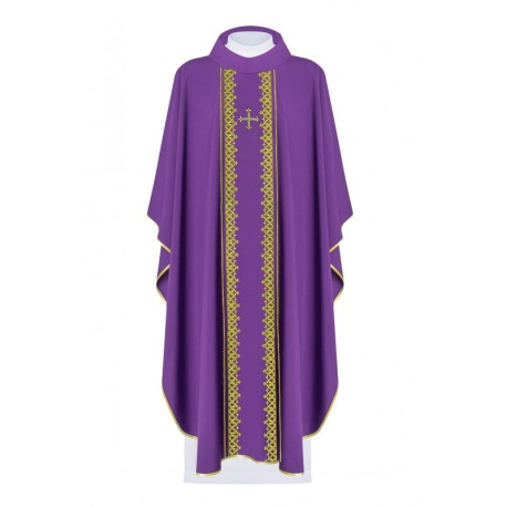 Chasuble Croix brodée - violet (H178)