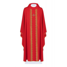 Chasuble de la Croix brodée - rouge (H179)