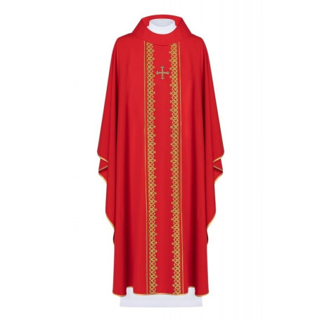 Chasuble de la Croix brodée - rouge (H179)