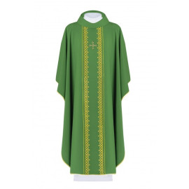 Chasuble Croix brodée - vert (H180)