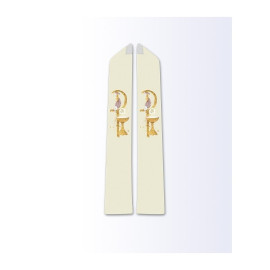Étole écrue avec motif eucharistique