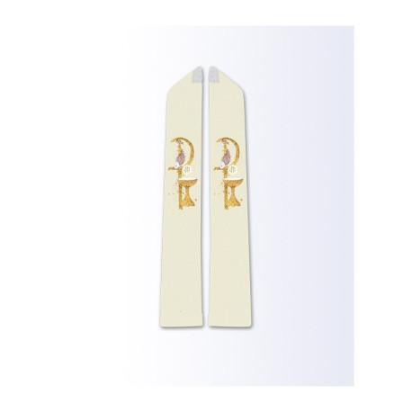 Étole écrue avec motif eucharistique