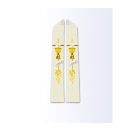 Étole écrue avec motif eucharistique