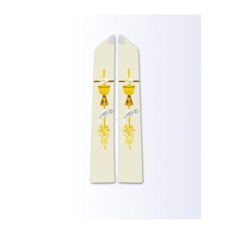 Étole écrue avec motif eucharistique