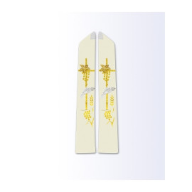 Étole écrue avec motif eucharistique