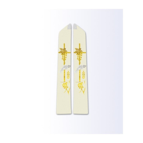 Étole écrue avec motif eucharistique