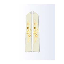 Étole écrue avec motif eucharistique