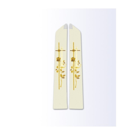 Étole écrue avec motif eucharistique