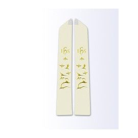 Étole écrue avec motif eucharistique