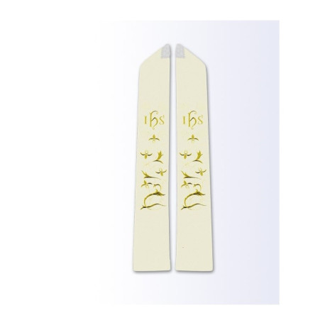 Étole écrue avec motif eucharistique