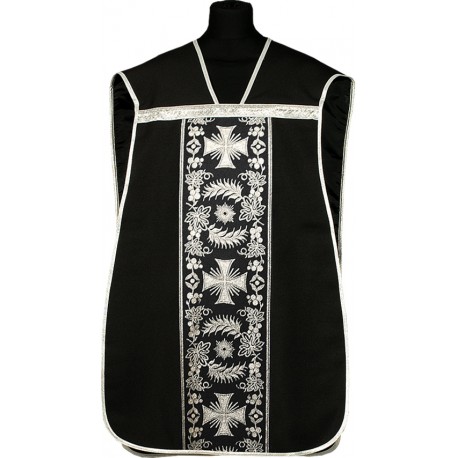 Chasuble romaine noire - laine d'élan (1)