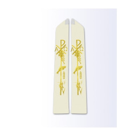 Étole écrue avec motif eucharistique
