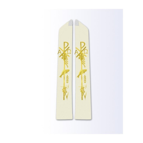 Étole écrue avec motif eucharistique