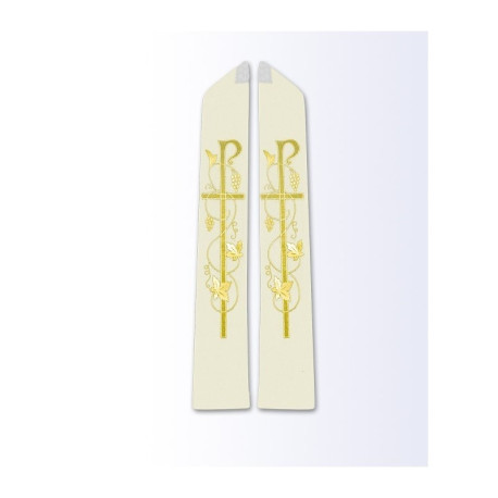 Étole écrue avec motif eucharistique