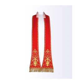 Étole rouge avec motif eucharistique