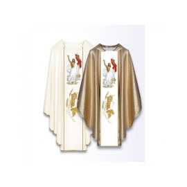 Chasuble brodée avec ceinture "Jésus ressuscité".