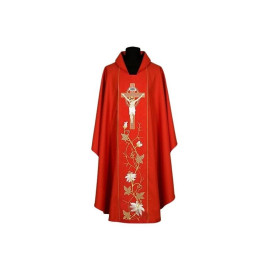 Chasuble brodée Jésus crucifié