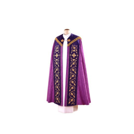 Damas de chape brodé, velours rayé
