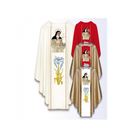 Chasuble avec image brodée - Sainte Claire