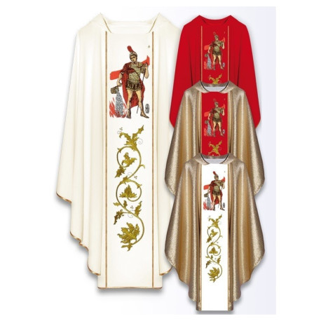 Chasuble à l'effigie de Saint Florian