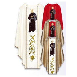 Chasuble à l'effigie de saint Maximilien Marie Kolbe
