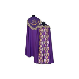Chape IHS violette + accessoires dorés