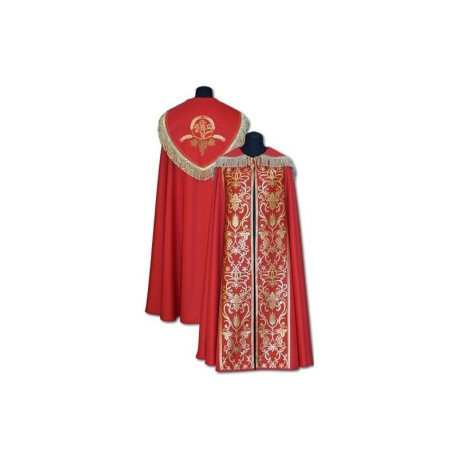 Chape IHS rouge + accessoires dorés
