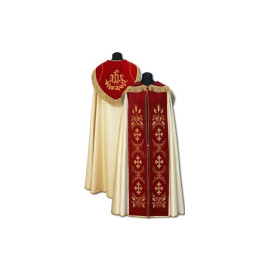 Cope brodée avec ceinture en velours