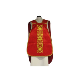 Chasuble romaine IHS + extras - rouge (15)