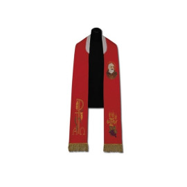 Père Pio étole rouge de prêtre (213)