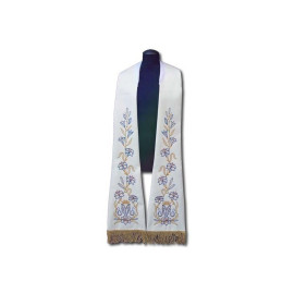 Étole blanche - motif romain, brodée (182)