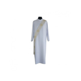 Étole de diacre écrue - broderie croix de Jérusalem