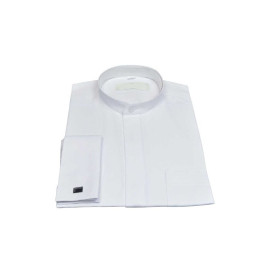 Chemise blanche sous la soutane - petit col montant