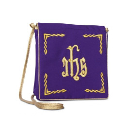 Bourse brodée IHS - violet (B).