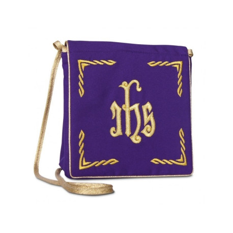 Bourse brodée IHS - violet (B).