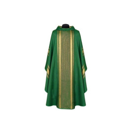 Tissu de chasuble coulant vert doré (44A)