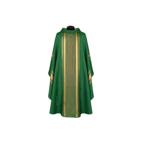 Tissu de chasuble coulant vert doré (44A)