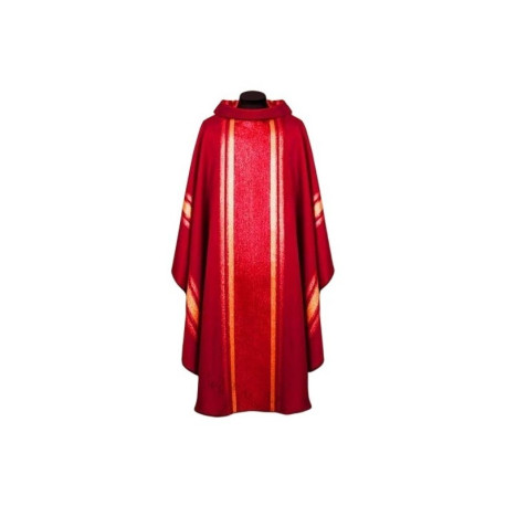 Tissu de chasuble fluide rouge-or (47A)