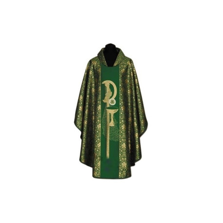 Chasuble verte + ornement doré (51A)