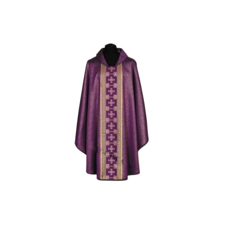 Chasuble violette + ornement doré (53A)