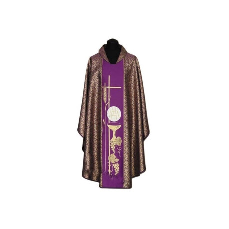 Chasuble violette + ornement doré (54A)