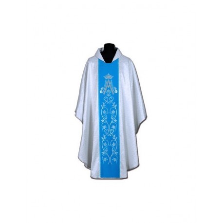 Chasuble mariale bleue + ornement argenté (58A)